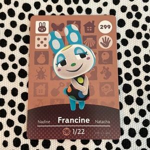 Genuine ACNH Francine amiibo card